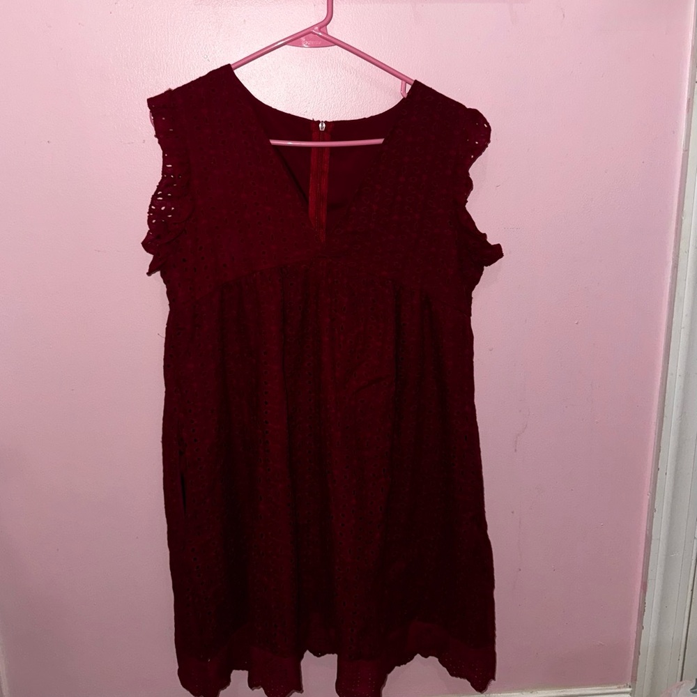 Chic Red Cotton Blend Dress